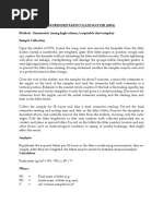 Suspended Particulate Matter (SPM) Method - Gravimetric (Using High Volume / Respirable Dust Sampler) Sample Collection