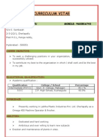 Curriculum Vitae: Shrirala Naga Raju Mobile: 9603816743