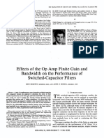 Effects of Opamp Finite Gain and Bandwidth On The Performance of Switched Capacitor Filters - KMartin - Sedra - IEEE