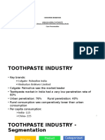 Toothpaste Industry - Segmentation