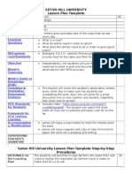 Seton Hill University Lesson Plan Template: Name Subject Grade Level Date/Duration