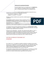 Historia de Los Sistemas de Ecuaciones Lineales