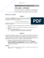 DEVOIR SURVEILLE N°3, Classe de 1°S