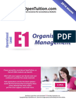 Cima E1 Notes Organisational Management