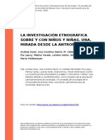 La Investigacion Etnografica Sobre y Con Ninos y Ninas. Una. Mirada Desde La Antropologia