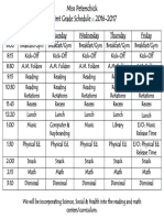 2016-2017 Classroom Schedule