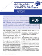 Factors Associated With Exclusive Breastfeeding Among Mothers Seen at The University of Nigeria Teaching Hospital