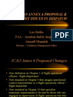 The FAA ICAO Annex 6 Proposal and Oversight Issues in Dispatch