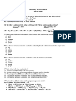 1617 Level M Chemistry Revision Sheet (CM190 - Answers) T1