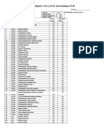 Punjab College Bahawalpur: Student Award List Date: Session: 2015-2016 Class: FSCE-MORNING: BE2-Part1