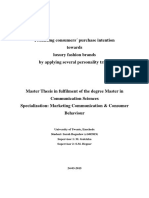 Boguslaw - MA - GW - Predicting Consumers Purchase Intention Towards Luxury Fashion Brands by Applying Several Personality Traits