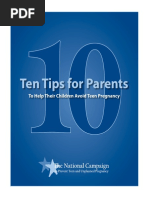 Ten Tips For Parents: To Help Their Children Avoid Teen Pregnancy