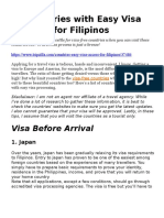 10 Countries With Easy Visa Access For Filipinos