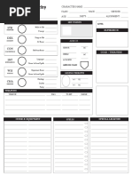 Swords and Wizardry Character Sheet Classic Style