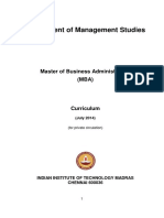 Detailed MBA CourseStructure