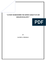 A Study On Measuring The Service Quality of Car Dealers in Allepey