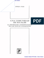 Owen Fiss-Una Comunidad de Iguales. La Protecciã N Constitucional de Los Nuevos Ciudadanos-Fontamara PDF