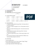 Best Primary School STD Iii Maths Third Unit Test (20 Marks)