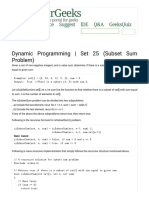 Dynamic Programming - Subset Sum Problem