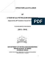 Syllabus of Masters in Technology in Petroleum Engineering Course at IIT (ISM), Dhanbad, India