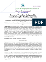 Process of Press Tool Design and Its Manufacturing For Blanking Operation