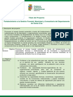 Fortalecimiento A La Gestión Forestal, Municipal y Comunitaria Del Departamento de Santa Cruz