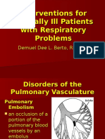 Interventions For Critically Ill Patients With Respiratory Problems Handouts