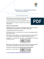 CADERNO de EXERCÍCIOS DP - Testes Departamento Pessoal - Adicionais Mai-16