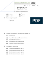 9º An0 Quest 7 - Equações Do 2º Grau