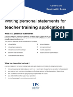 Personal Statement For Teacher Training