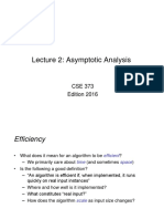 Lecture 2: Asymptotic Analysis: CSE 373 Edition 2016