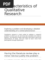 Characteristics of Qualitative Research