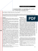 Effects of Vitamin B-12 Supplementation On Neurologic and Cognitive Function in Older People: A Randomized Controlled Trial