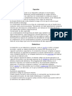 Definicion de Capacitor, Dielectrico y Tabla de Dielectricos