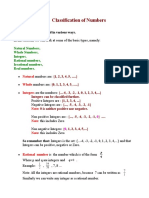 Classification of Numbers PDF