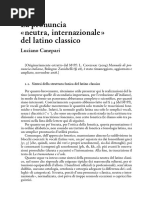 Canepari - La Pronuncia ''Neutra'', ''Internazionale'' Del Latino Classico PDF