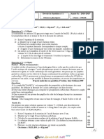 Devoir de Synthèse N°1 - Sciences Physiques - 3ème Math (2014-2015)