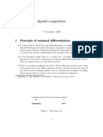 Spatial Competition: 1 Principle of Minimal Differentiation