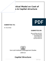 Hypothetical Capital Structure and Cost of Capital of Mahindra Finance Services LTD