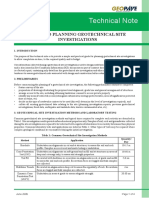 Technical Note TN 78 Guide To Planning Geotechnical Site Investigations