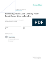 Redefining Health Care Creating Value-Based Compet 