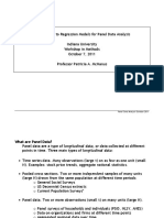 Introduction To Regression Models For Panel Data Analysis Indiana University Workshop in Methods October 7, 2011 Professor Patricia A. Mcmanus