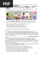 Avaliação de Língua Portuguesa - 3º Bimestre - 2016 - 4ºano