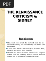 Literary Criticism Lecture Six Renaissance and Sidney