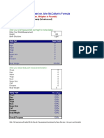 Body Measurements Based On John Mccallum'S Formula: Spreadsheet by Chris Kennedy (Bluehazard) Distribute Freely