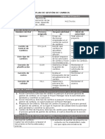 Plan de Gestión de Cambios