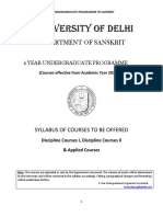 Syllabus of B.A in Sanskrit DU Fyup