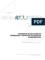 Escenarios No Escolares de Aprendizaje y Grupos en Situacion de Vulnerabilidad