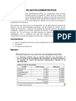 Presupuesto de Gastos Administrativos - Financieros