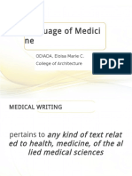 Language of Medici Ne: ODIADA, Eloisa Marie C. College of Architecture